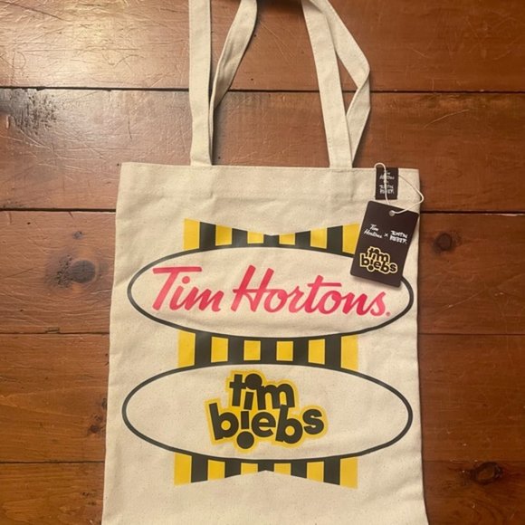 Tim Horton’s x Justin Bieber Tim Biebs Canvas Reusable Shopping Tote Bag - Picture 4 of 9